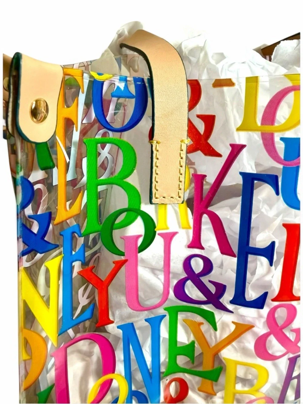 Dooney & Bourke Doodle Clear IT Medium Shopper Bag Purse Tote Beach Handbag - Picture 9 of 11